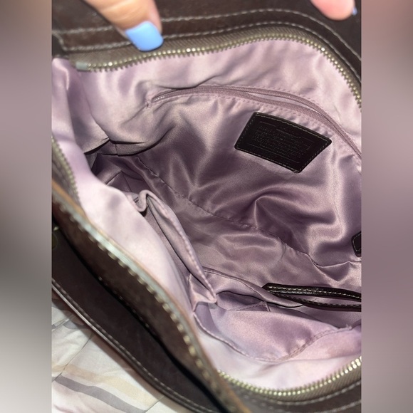 VINTAGE Coach Zoe Signature F12657 Jacquard Brown Hobo Handbag - Picture 15 of 16